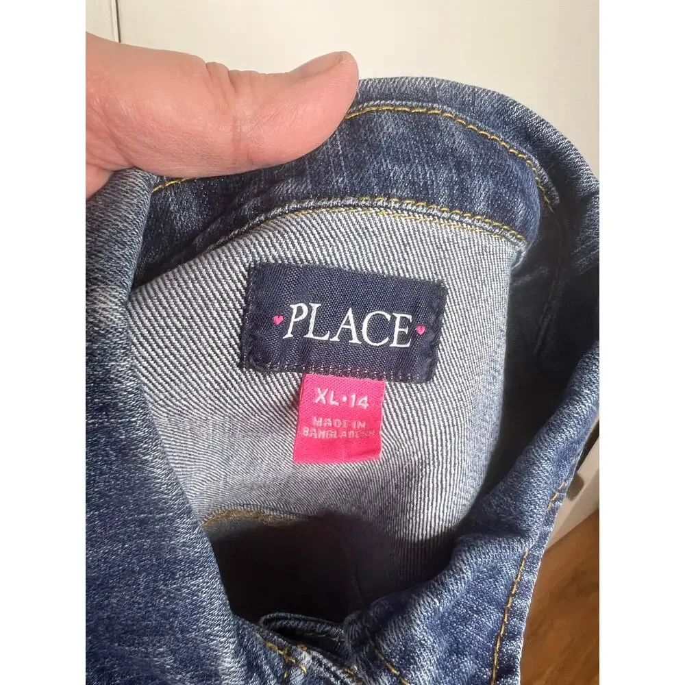 Childrens Place Girl's Denim Jean Jacket Blue ~ Size XL (14)